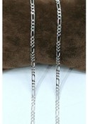 Resim Silver Unisex Figaro 3 Mm Gümüş Kolye Zincir Omr7637 