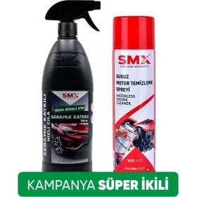 Resim Susuz Motor Temizleme Spreyi 500 ml + Seramik Katkılı Hızlı ve Pratik Cila 750 ml (Muhteşem 2'li) 