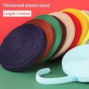 Resim 3 metre ev elastik bandı 1cm genişliğinde, giysiler ve pantolonlar için uygun, yüksek elastikiyetli düz elastik bant dayanıklı 