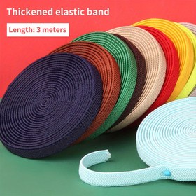 Resim 3 metre ev elastik bandı 1cm genişliğinde, giysiler ve pantolonlar için uygun, yüksek elastikiyetli düz elastik bant dayanıklı 