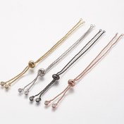 Resim 20 adet Bronz Ayarlanabilir İp Zincir Kayarları ile DIY Takı Yapımı için Rhinestone Vurgular 
