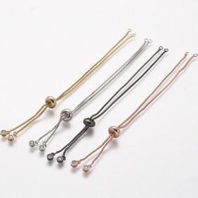 Resim 20 adet Bronz Ayarlanabilir İp Zincir Kayarları ile DIY Takı Yapımı için Rhinestone Vurgular 