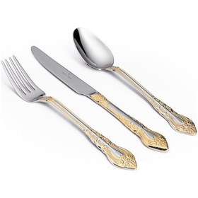 Resim Maxx Doria Rome G Decorated 6 Kişilik 42 Parça Çatal Kaşık Bıçak Takımı Pa1069 Gold 
