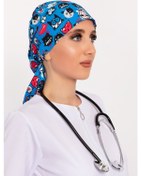 Resim Meow Kedi Desenli Tesettür Doktor Hemşire Hastane Aşçı Cerrahi Bo Mavi 