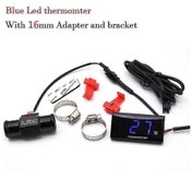Resim Koso Yarış Scooter F54 Mavi 16mm Adaptörlü Evrensel Su Sıcaklık Ölçer Ölçer + Braket Motosiklet Lcd Dijital Termometre 