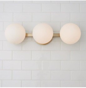 Resim Rsylight Rustik Dekoratif Metal Modern Masa Üstü Eskitme Kaplama Bal Opal Camlı Tavan Duvar 3 Lü Avize Eskitme 