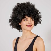 Resim NessiWorld Siyah Renk Kıvırcık Afro Bonus Peruk 