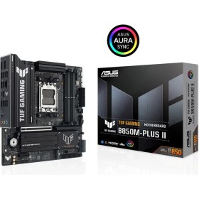 Resim Asus Tuf Gamıng B850M-PLUS Iı Amd B850 Am5 Ddr5 8000 Dp HDMI 3x M2 Usb3.2 Gen 2x2 Aura Rgb 2.5gbit Lan Matx 14+2+1 Güç Aşamaları, 1xgen5 M.2, Ready For Advanced Aı Pc 