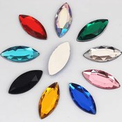 Resim 100 Adet Düz Sırtlı Reçine At Gözü 0.9x2cm (0.35x0.78in) - DIY Gelinlik, Takı ve Ayakkabı Süslemeleri için 8 Canlı Renk - Akrilik El Sanatları, At Severler İçin Hediye, Dekoratif, Fasetli Tasarım, Dayanıklı 