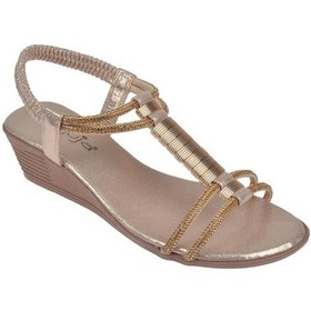 Resim Guja Dolgu Taban Taşlı Kadın Sandalet Gj-1451 Altın-altın Altın 