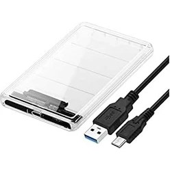 Resim 2.5 Sata Type C USB 3.1 USB 3.0 Şeffaf Harici SSD HDD Hard Disk Kutusu 4389 
