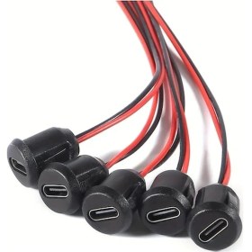 Resim Trendooze Turcoshop11 Beyaz 3'lü Type-c Dişi Şarj Portu, 12v Kamp Çıkışı, Siyah Konektörlü 