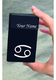 Resim Yengeç Burcu Kazıma Kişiye Özel Metal Sigara Tabakası Paketi 