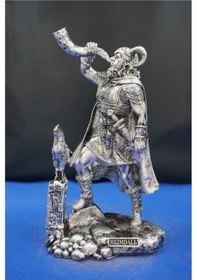 Resim Heimdall Heykel Biblo Tasarım 26 Cm Mitolojik Obje, Hediyelik Ve Ev Dekor Gümüş 
