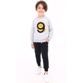 Resim Toontoy Kids Toontoy Erkek Çocuk Eşofman Takım 9 Aslan Nakışlı Gri Melanj 