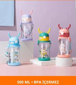 Resim Letsii Geyik Tasarımlı BPA İçermeyen 500 ML Su Geçirmez Matara 