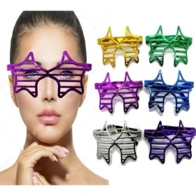 Resim MCM Group Metalize Ekstra Parlak Yıldız Panjur Parti Gözlüğü 6 Renk 6 Adet 