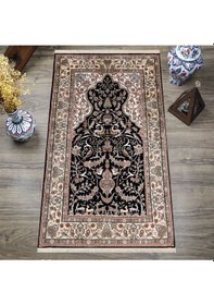 Resim Dijital Baskılı, Yıkanabilir, Yumuşak Dokulu Çocuk Ve Yetişkin Seccade S-dot-sc04 Siyah 