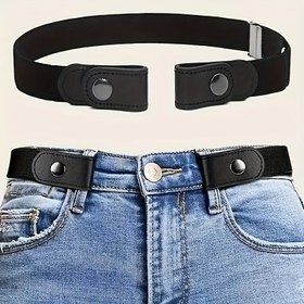 Resim Kemer Tokası Olmayan Esnek Bel Kemeri Lazy Kemer Kot Pantolonlar İçin Örgü Nokta Detaylı Unisex Çok Fonksiyonlu Kemer 