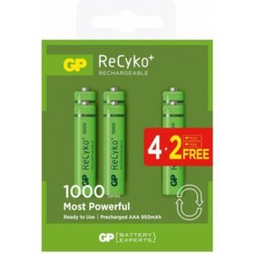 Resim GP Aaa 950 Mah Şarjlı Ince Kalem Pil 4+2 Li Paket 100aaahce4-2bb 