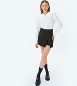 Resim Uzun Kollu Pamuklu Fırfırlı Geniş Bebe Yaka Gömlek 