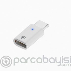 Resim Ally Düz Model Lightning to Type-C Dönüştürücü Apple Pencil Kalem Şarj Adaptörü 