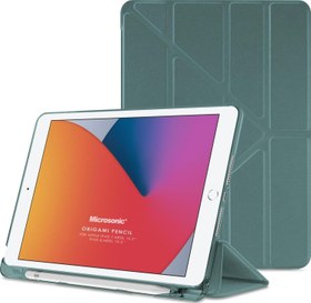 Resim Apple iPad 10.2'' 9. Nesil (A2602-A2604-A2603-A2605) Origami Pencil Koyu Yeşil Microsonic