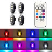 Resim 4 adet LED Dekoratif Işıklar, USB Şarj Edilebilir Ortam Işıkları, Uzaktan Kumandalı RGB Neon Işıklar, Arabalar, Motosikletler, Kamyonlar, Bisikletler, Evler ve Daha Farklı Dekoratif Işıklar İçin Uygun 