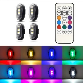 Resim 4 adet LED Dekoratif Işıklar, USB Şarj Edilebilir Ortam Işıkları, Uzaktan Kumandalı RGB Neon Işıklar, Arabalar, Motosikletler, Kamyonlar, Bisikletler, Evler ve Daha Farklı Dekoratif Işıklar İçin Uygun 