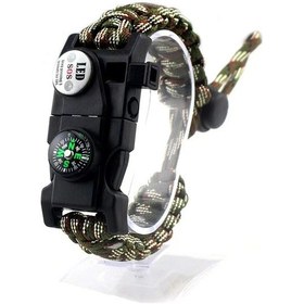 Resim Nurcamp Paracord Kamp Bileklik Hayatta Kalma Bilekliği Kamuflaj Çok Renkli 