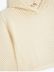 Resim Koton Kapşonlu Sweatshirt File Detaylı Uzun Kollu Bej 5skg10160ak Ekru 