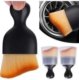 Resim Araba Hava Çıkış Temizleme Fırçası Kapaklı Boşluk Toz Giderme Kavisli Detaylandırma Fırçası 