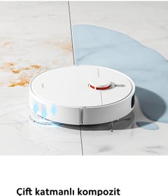 Resim Xiaomi 3D Engellerden Kaçınma Çift Hatlı Lazer ve LDS LİDARLI Çift Katmanlı Paspas Premium Robot Süpürge 