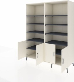 Resim Kronos Gardrop 10 Raflı 4 Kapaklı 176x59x221 Aytaşı-aytaşı/antrasit Beyaz 