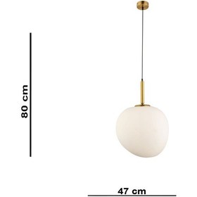 Resim Lampaluce Modern Tasarımlar Opaco Tekli Sarkıt 47cm Eskitme 