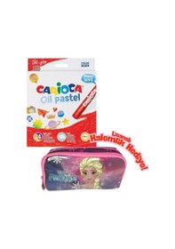 Resim Frozen Lisanslı Kalemlik Hediyeli - Carioca 24'lü Yağlı Pastel Boya Seti Kırmızı 