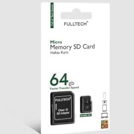 Resim Fulltech FTMFD5 Micro SD Kart 64 GB Class 10 U1 Hafıza Kartı 