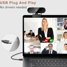 Resim TeknoKapsül Webcam 4K Konferans Kamera Gizlilik Bandı Dahili Mikrofon Chat Görüntülü Sohbet Yayın Kamerası Hd V 