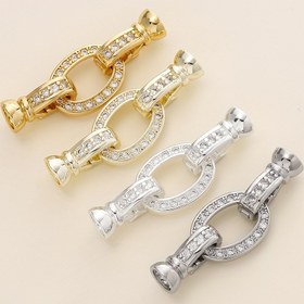 Resim 2 adet 14K/18K Altın Kaplama Pirinç Bağlantı Tokası Zirkonyalı DIY Takı Yapımı Aksesuarları Bileklik Kolye El Sanatları İçin Uygundur 