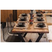 Resim NT Concept Ntconcept Masif Ağaç Yemek Masası Takımı- 85cm-150cm Masa+150cm Bank+4 Adet Sandalye 