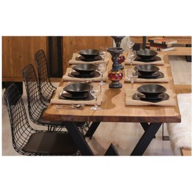 Resim NT Concept Ntconcept Masif Ağaç Yemek Masası Takımı- 85cm-150cm Masa+150cm Bank+4 Adet Sandalye 