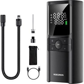 Resim Lidyahan Store 150PSI 4000MAH Şarjlı Taşınabilir Hava Pompası Araç Lastik, Bisiklet, Top Şişirme (Powerbank+Led Lamba+Lcd Ekran) 