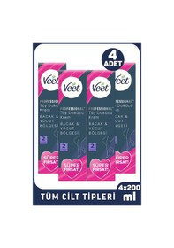 Resim Veet Professional Tüy Dökücü Krem Tüm Cilt Tipleri İçin 200 Ml 4 Adet 