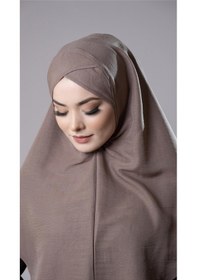 Resim Hürrem Bone Vizon Pratik Hazır Geçmeli Tesettür Eşarp Pamuk Caz Kumaş Tek Katlı Çapraz Hijab 2305 10 