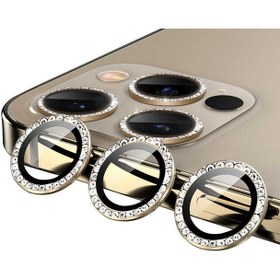 Resim Bilişim Aksesuar Apple iPhone 11 Pro Uyumlu Gold Swarovski Taşlı Kamera Lensi Koruma 