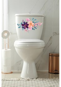 Resim Klozet Sticker Sulu Boya Çiçekler Banyo Tuvalet Dekoratif Sticker 