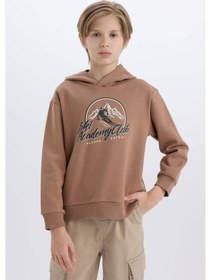 Resim DeFacto Erkek Çocuk Kapüşonlu Baskılı Sweatshirt D6219A824CWBN554 