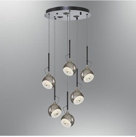 Resim Özcan Aydınlatma 2822-6a-24 Fleas 6'lı Yuvarlak Sarkıt Platin 