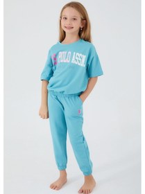 Resim U.S. Polo Assn. Mavi Kız Çocuk Pijama Takımı Mavi 