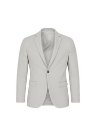 Resim Plus Scorpion Erkek Açık Gri Blazer Ceket Slim Fit, Şık Ve Hafif Kumaş, Tek Düğmeli Açık Gri 